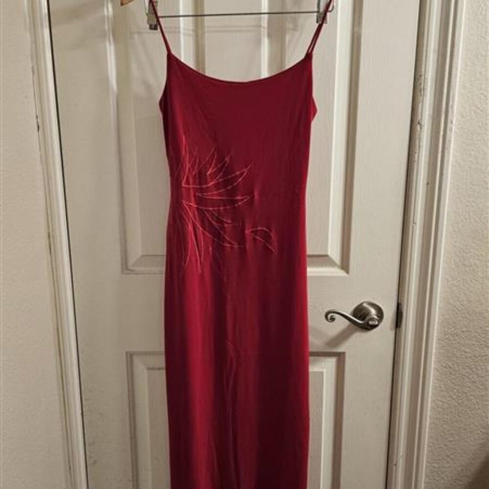 Red Slit Back Maxi Dress Size S